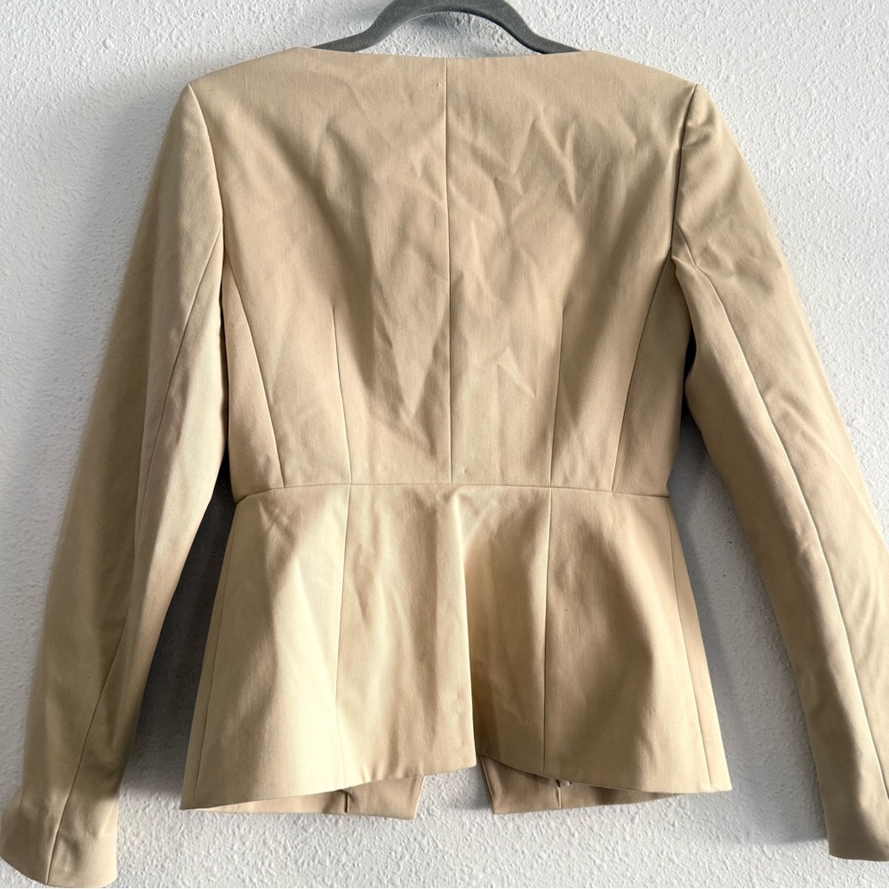 Theory Women’s Tan 100% Cotton Blazer Jacket‎ Size 2 - Picture 4 of 9